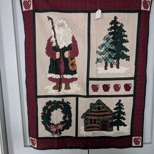 Festive Holiday Wall Hanging with Santa and Tree